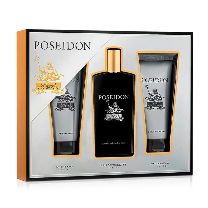 Парфумований набір чоловічий Instituto Espanol Poseidon Gold Ocean (туалетна вода, 100 мл + лосьйон після гоління, 100 мл + гель для душу, 100 мл)